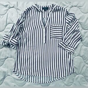 Primark Navy and White Striped Top